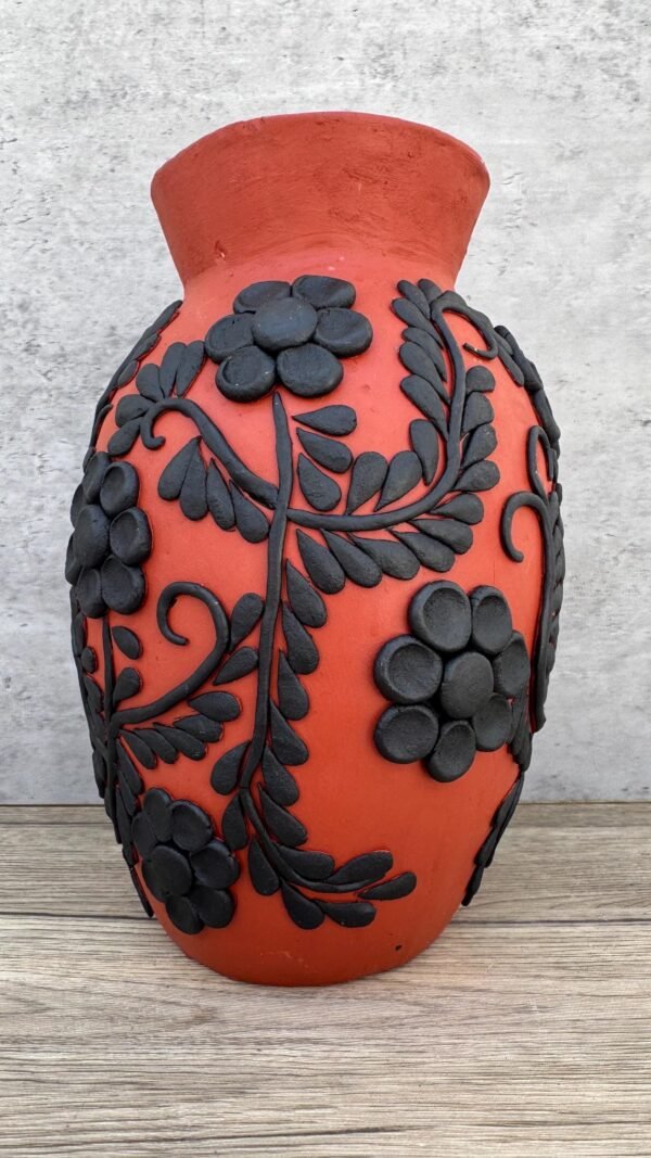 Embroidered Clay Vase From Oaxaca México Home Decor Handcrafted Jarron Barro Bordado Oaxaca Handmade Unique Designs From Artisans - Image 3