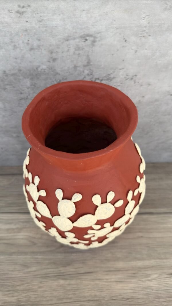Embroidered Clay Vase From Oaxaca México Home Decor Handcrafted Jarron Barro Bordado Oaxaca Handmade Unique Designs From Artisans - Image 3