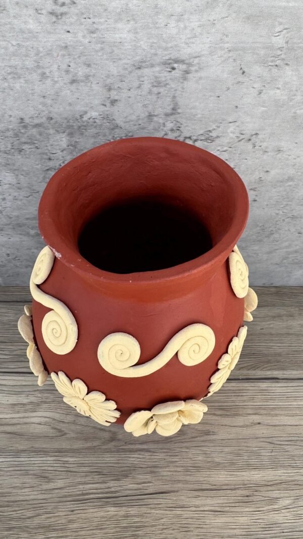 Embroidered Clay Vase From Oaxaca México Home Decor Handcrafted Jarron Barro Bordado Oaxaca Handmade Unique Designs From Artisans - Image 3