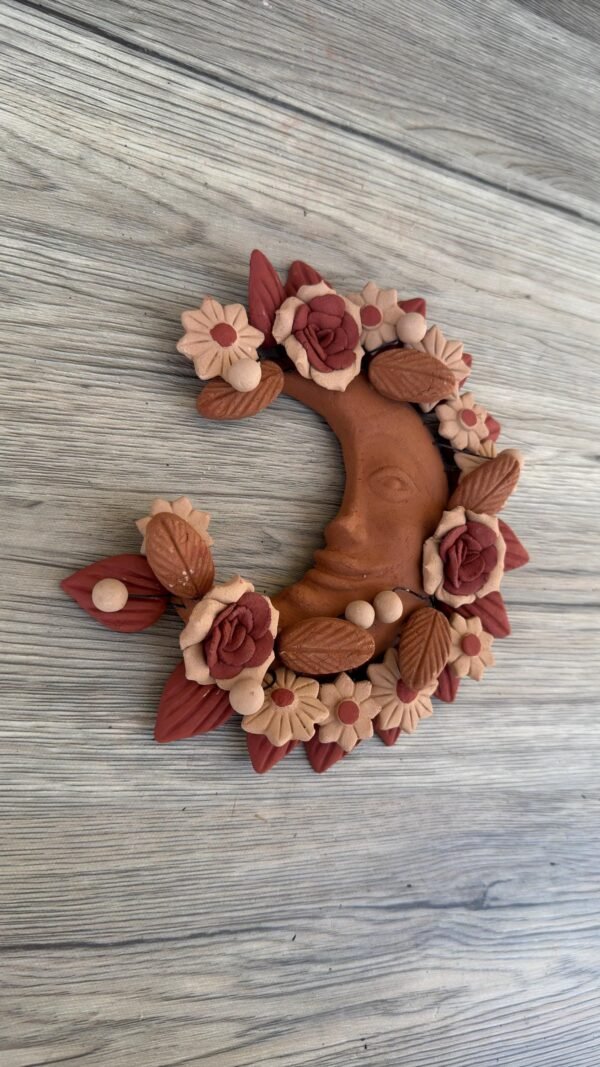 Filigrana Clay Moon Wall Hanging Ornament Artistic  Oaxaca México By Artisans Handmade Crafts, Home Decor Folk Art,  Pastillaje Technique - Image 3
