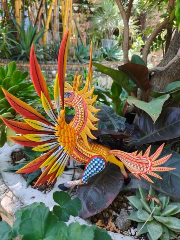 Large Pegasus Statue Folk Art Alebrije Sculpture, Wooden horse Mexican Decoration Figurine, Made Of Wood And Carved By Hand - Image 4