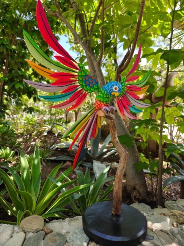 Parakeet Bird Statue Mexican Art Alebrije Sculpture, Wooden Parrot  Decoration Figure, Made Of Wood And Carved By Hand ASK FOR CUSTOMIZE - Image 3
