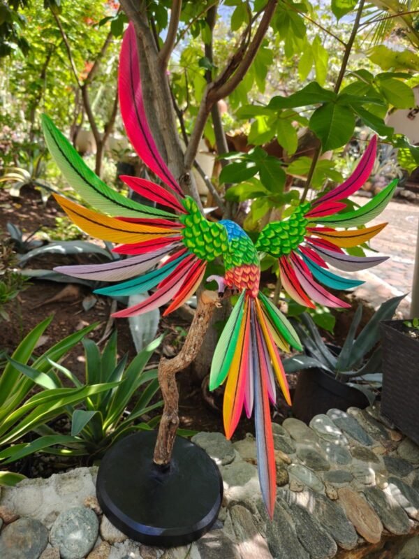 Parakeet Bird Statue Mexican Art Alebrije Sculpture, Wooden Parrot  Decoration Figure, Made Of Wood And Carved By Hand ASK FOR CUSTOMIZE - Image 4