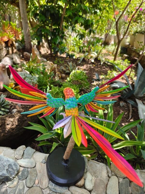 Parakeet Bird Statue Mexican Art Alebrije Sculpture, Wooden Parrot  Decoration Figure, Made Of Wood And Carved By Hand ASK FOR CUSTOMIZE - Image 3