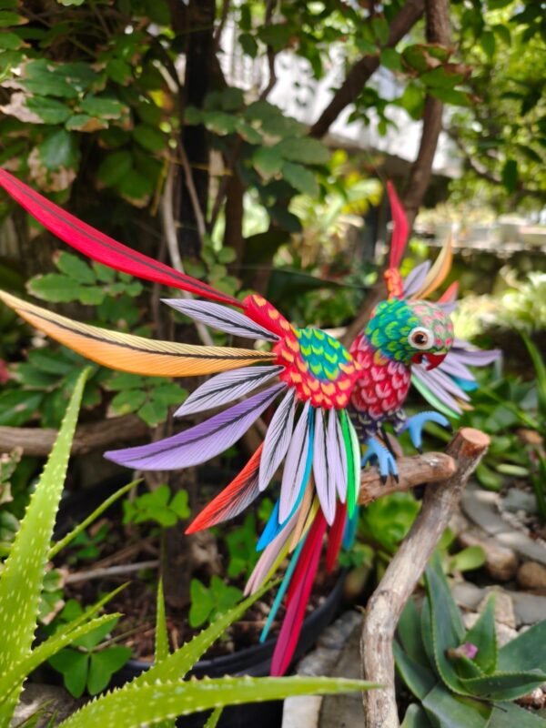 Parakeet Bird Statue Mexican Art Alebrije Sculpture, Wooden Parrot  Decoration Figure, Made Of Wood And Carved By Hand ASK FOR CUSTOMIZE - Image 4