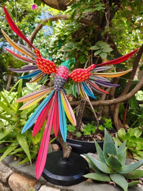 Parakeet Bird Statue Mexican Art Alebrije Sculpture, Wooden Parrot  Decoration Figure, Made Of Wood And Carved By Hand ASK FOR CUSTOMIZE - Image 5