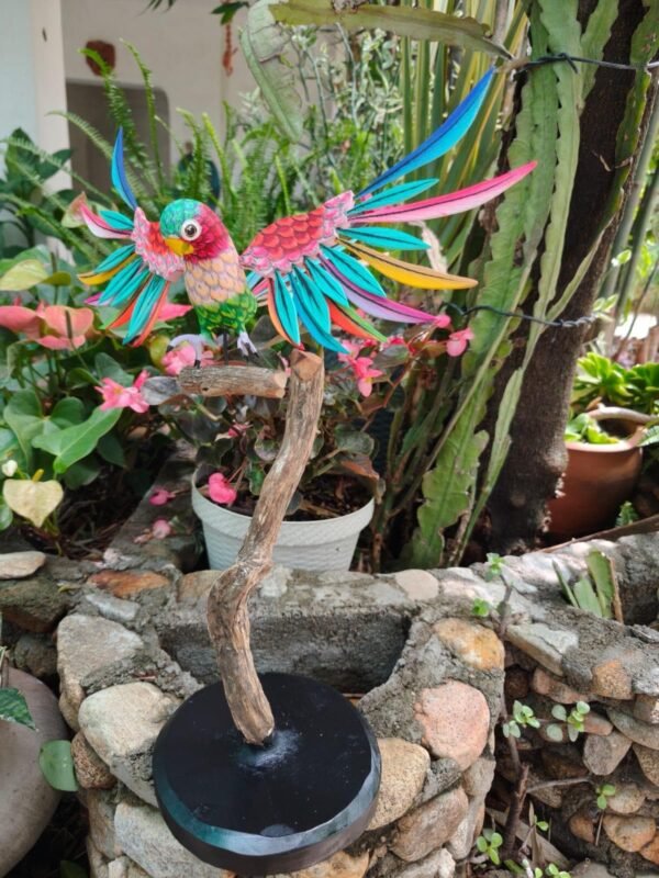 Parakeet Bird Statue Mexican Art Alebrije Sculpture, Wooden Parrot  Decoration Figure, Made Of Wood And Carved By Hand ASK FOR CUSTOMIZE - Image 3
