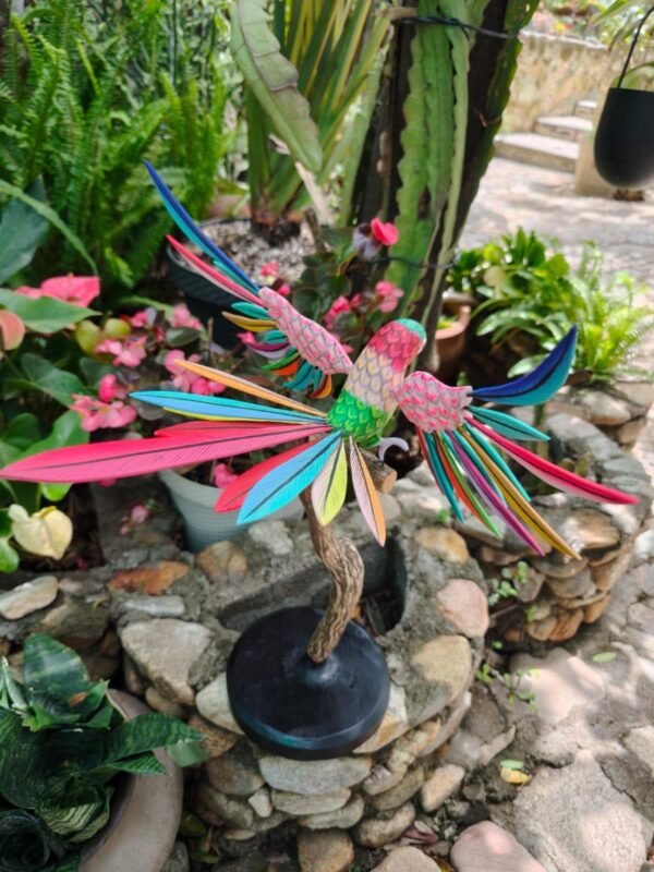 Parakeet Bird Statue Mexican Art Alebrije Sculpture, Wooden Parrot  Decoration Figure, Made Of Wood And Carved By Hand ASK FOR CUSTOMIZE - Image 4