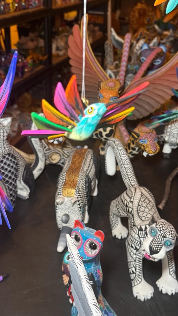 Hummingbird Statue Mexican Folk Art Alebrije Sculpture, Wooden  Decoration Figure, Made Of Wood And Carved By Hand - Image 7