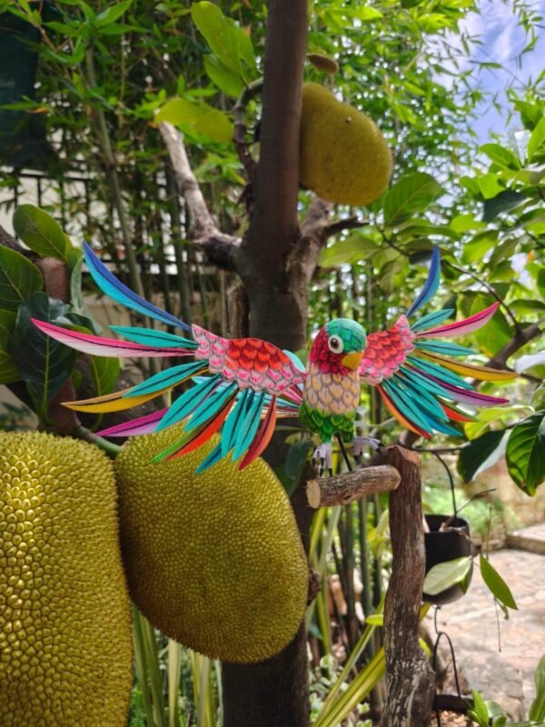 Parakeet Bird Statue Mexican Art Alebrije Sculpture, Wooden Parrot  Decoration Figure, Made Of Wood And Carved By Hand ASK FOR CUSTOMIZE - Image 2