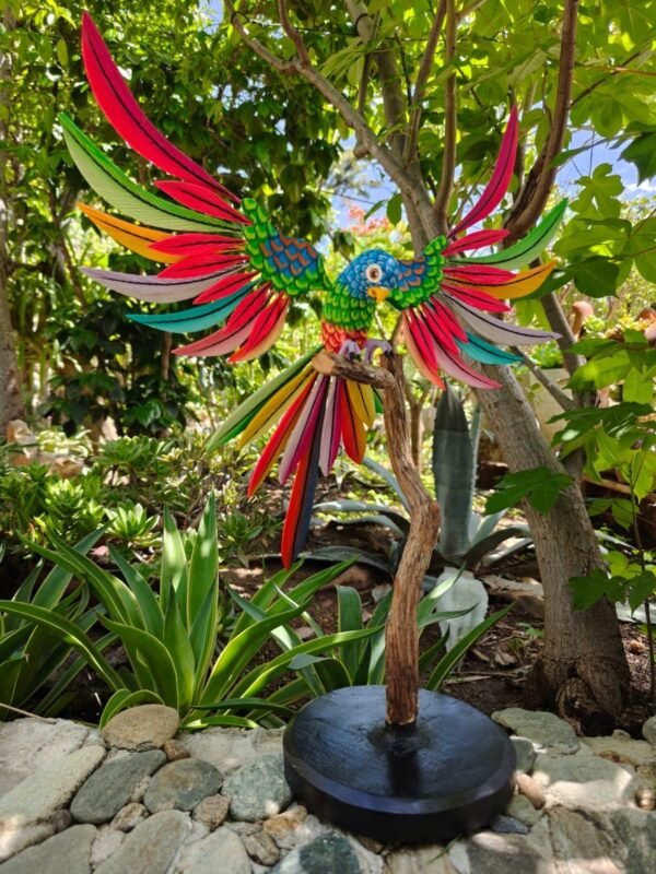 Parakeet Bird Statue Mexican Art Alebrije Sculpture, Wooden Parrot  Decoration Figure, Made Of Wood And Carved By Hand ASK FOR CUSTOMIZE - Image 2