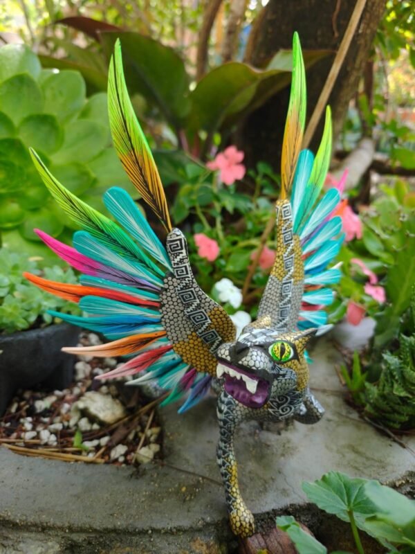 Glifo Mythological Beast, Bull & Eagle Nahuatl  Statue  Art Alebrije Sculpture, Wooden Figurine, Made Of Wood Carved By Hand WE CUSTOMIZE
