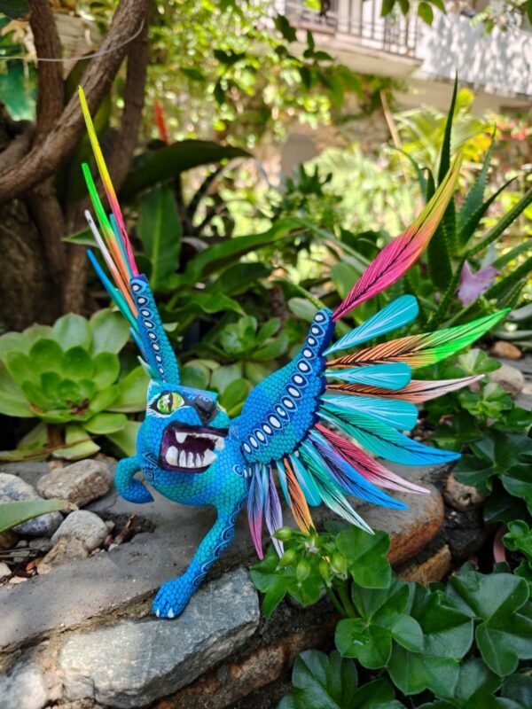 Glifo Mythological Beast, Bull & Eagle Nahuatl  Statue  Art Alebrije Sculpture, Wooden Figurine, Made Of Wood Carved By Hand WE CUSTOMIZE