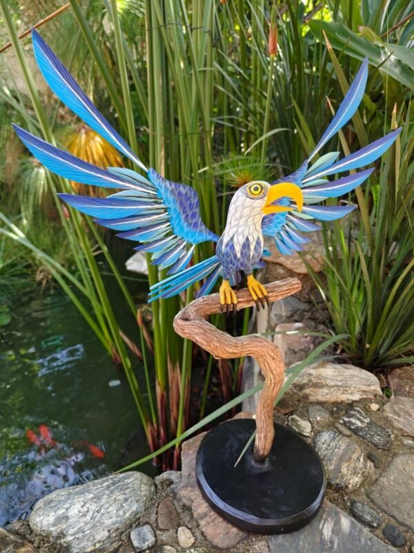 Eagle Bird Statue Mexican Art Alebrije Sculpture, Wooden Aguila  Decoration Figure, Made Of Wood And Carved By Hand ASK FOR CUSTOMIZE - Image 2