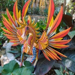Large Pegasus Statue Folk Art Alebrije Sculpture, Wooden horse Mexican Decoration Figurine, Made Of Wood And Carved By Hand