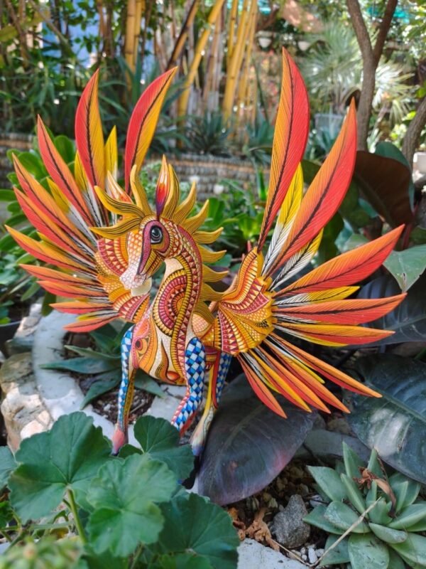 Large Pegasus Statue Folk Art Alebrije Sculpture, Wooden horse Mexican Decoration Figurine, Made Of Wood And Carved By Hand