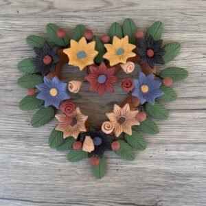 Filigrana Clay Heart Wall Hanging Ornament Artistic  Oaxaca México By Artisans Handmade Crafts, Home Decor Folk Art,  Pastillaje Technique