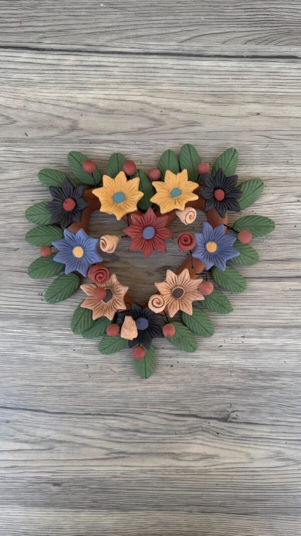 Filigrana Clay Heart Wall Hanging Ornament Artistic  Oaxaca México By Artisans Handmade Crafts, Home Decor Folk Art,  Pastillaje Technique