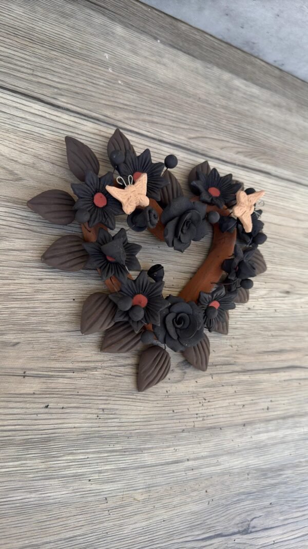 Filigrana Clay Heart Wall Hanging Ornament Artistic  Oaxaca México By Artisans Handmade Crafts, Home Decor Folk Art,  Pastillaje Technique - Image 2