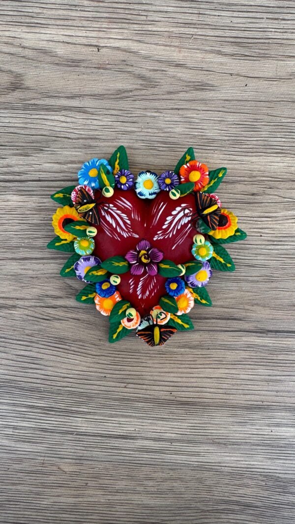 Mexican decoration, Mexican heart,  Heart wall hanging, Decorative heart, Rustic heart decor, Heart statue
