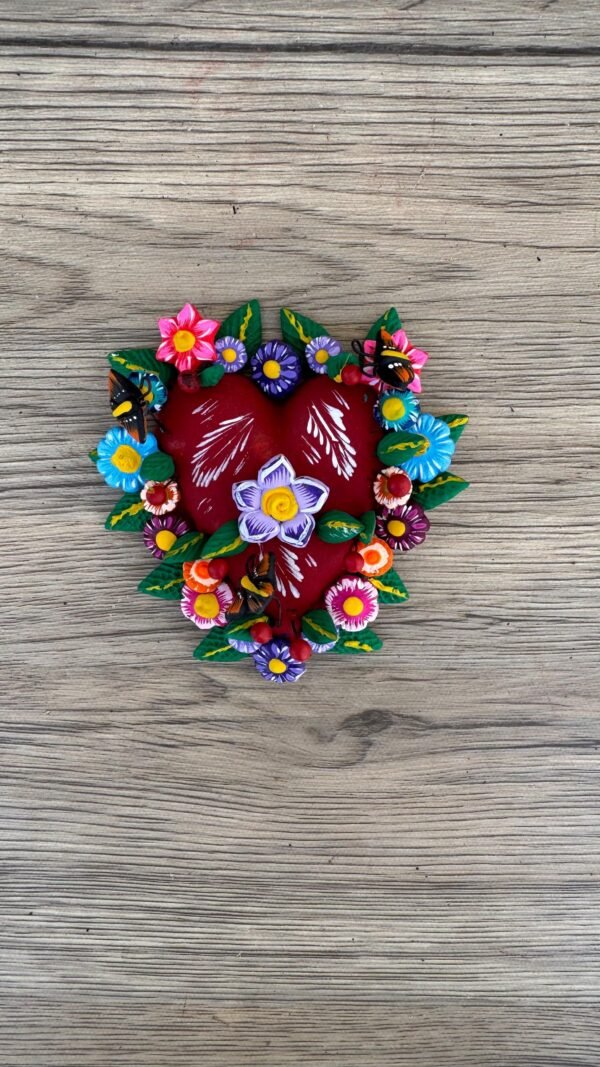 Mexican decoration, Mexican heart,  Heart wall hanging, Decorative heart, Rustic heart decor, Heart statue