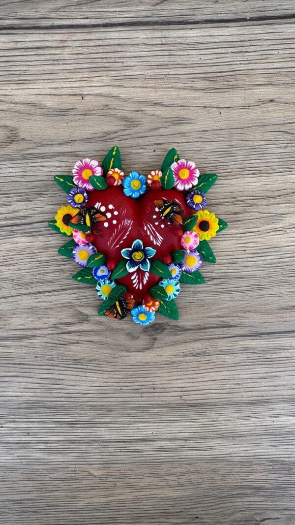 Mexican decoration, Mexican heart,  Heart wall hanging, Decorative heart, Rustic heart decor, Heart statue