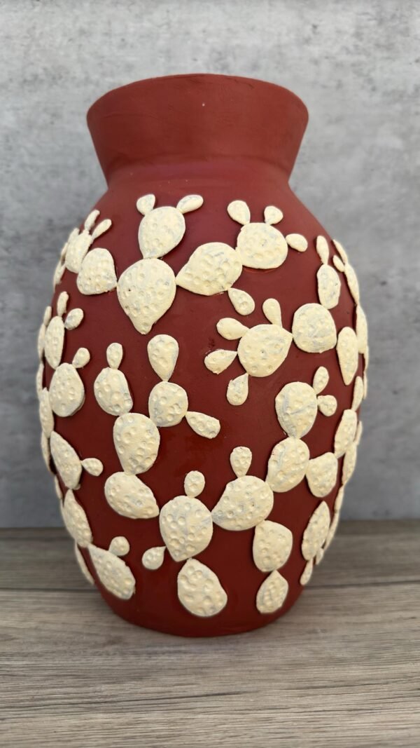Embroidered Clay Vase From Oaxaca México Home Decor Handcrafted Jarron Barro Bordado Oaxaca Handmade Unique Designs From Artisans - Image 2