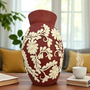Embroidered Clay Vase From Oaxaca México Home Decor Handcrafted Jarron Barro Bordado Oaxaca Handmade Unique Designs From Artisans