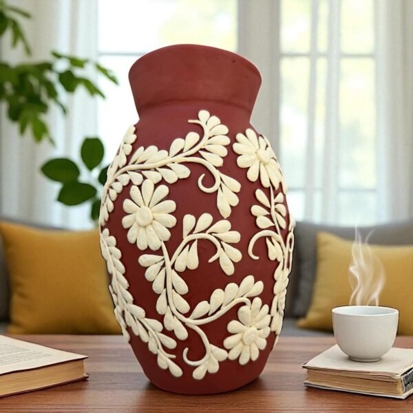 Embroidered Clay Vase From Oaxaca México Home Decor Handcrafted Jarron Barro Bordado Oaxaca Handmade Unique Designs From Artisans