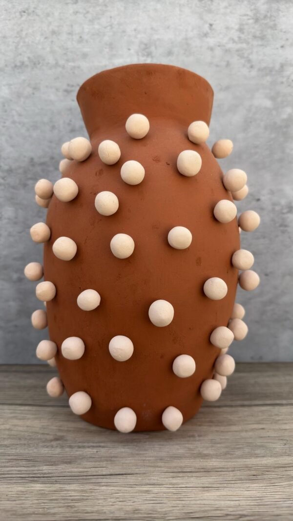 Embroidered Clay Vase From Oaxaca México Home Decor Handcrafted Jarron Barro Bordado Oaxaca Handmade Unique Designs From Artisans - Image 2