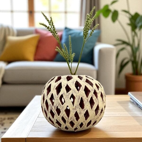 Embroidered Clay Vase From Oaxaca México Home Decor Handcrafted Jarron Barro Bordado Oaxaca Handmade Unique Designs From Artisans