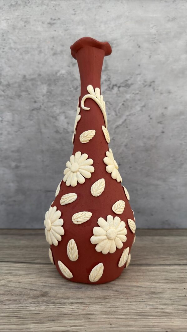 Embroidered Clay Vase From Oaxaca México Home Decor Handcrafted Jarron Barro Bordado Oaxaca Handmade Unique Designs From Artisans - Image 2