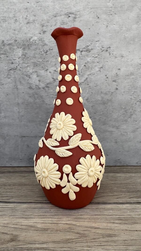 Embroidered Clay Vase From Oaxaca México Home Decor Handcrafted Jarron Barro Bordado Oaxaca Handmade Unique Designs From Artisans - Image 2