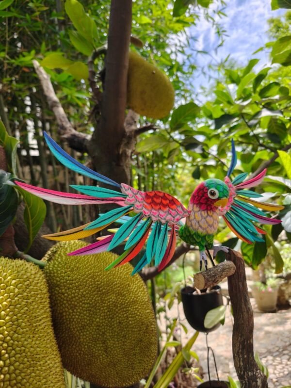 Parakeet Bird Statue Mexican Art Alebrije Sculpture, Wooden Parrot  Decoration Figure, Made Of Wood And Carved By Hand ASK FOR CUSTOMIZE