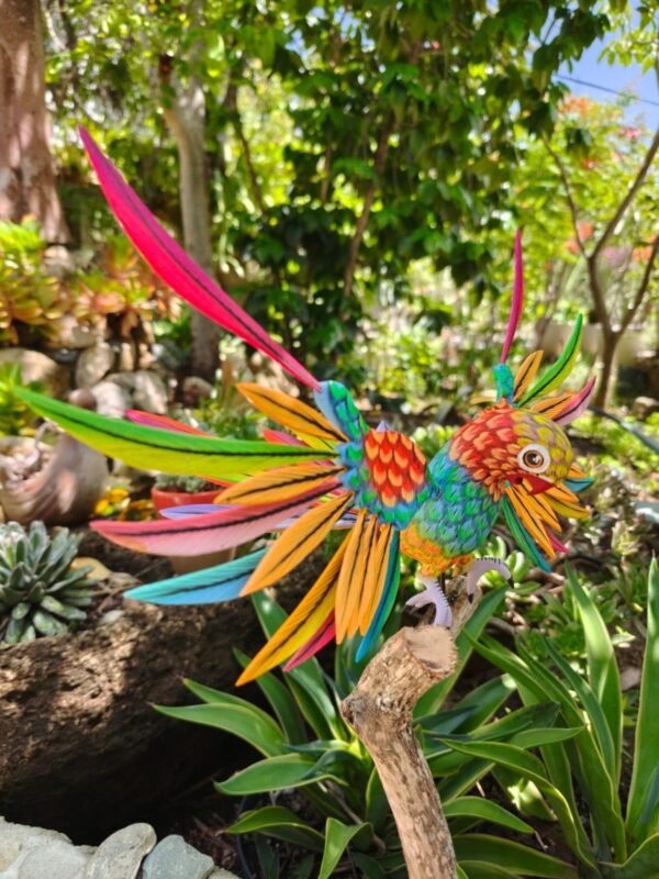 Parakeet Bird Statue Mexican Art Alebrije Sculpture, Wooden Parrot  Decoration Figure, Made Of Wood And Carved By Hand ASK FOR CUSTOMIZE - Image 2