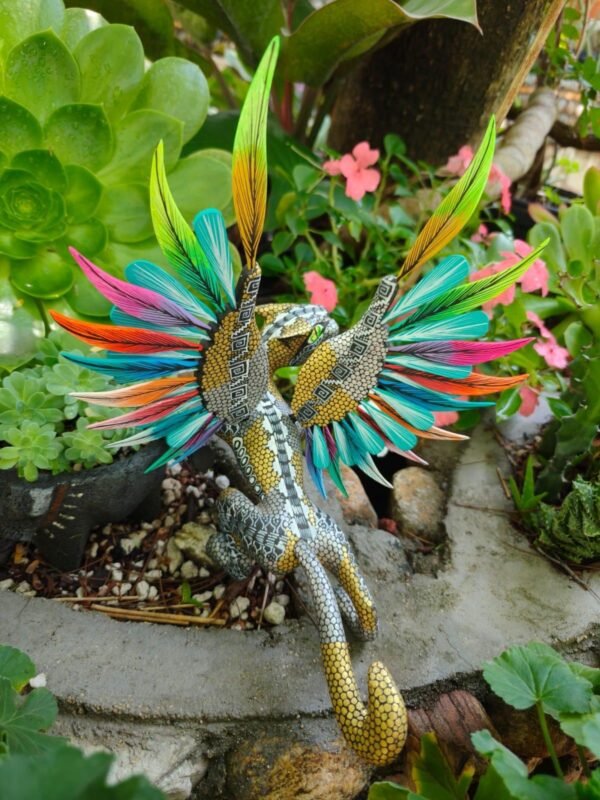 Glifo Mythological Beast, Bull & Eagle Nahuatl  Statue  Art Alebrije Sculpture, Wooden Figurine, Made Of Wood Carved By Hand WE CUSTOMIZE - Image 2