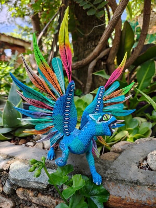 Glifo Mythological Beast, Bull & Eagle Nahuatl  Statue  Art Alebrije Sculpture, Wooden Figurine, Made Of Wood Carved By Hand WE CUSTOMIZE - Image 2