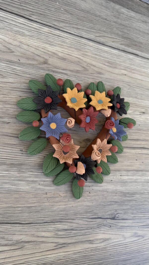 Filigrana Clay Heart Wall Hanging Ornament Artistic  Oaxaca México By Artisans Handmade Crafts, Home Decor Folk Art,  Pastillaje Technique - Image 2