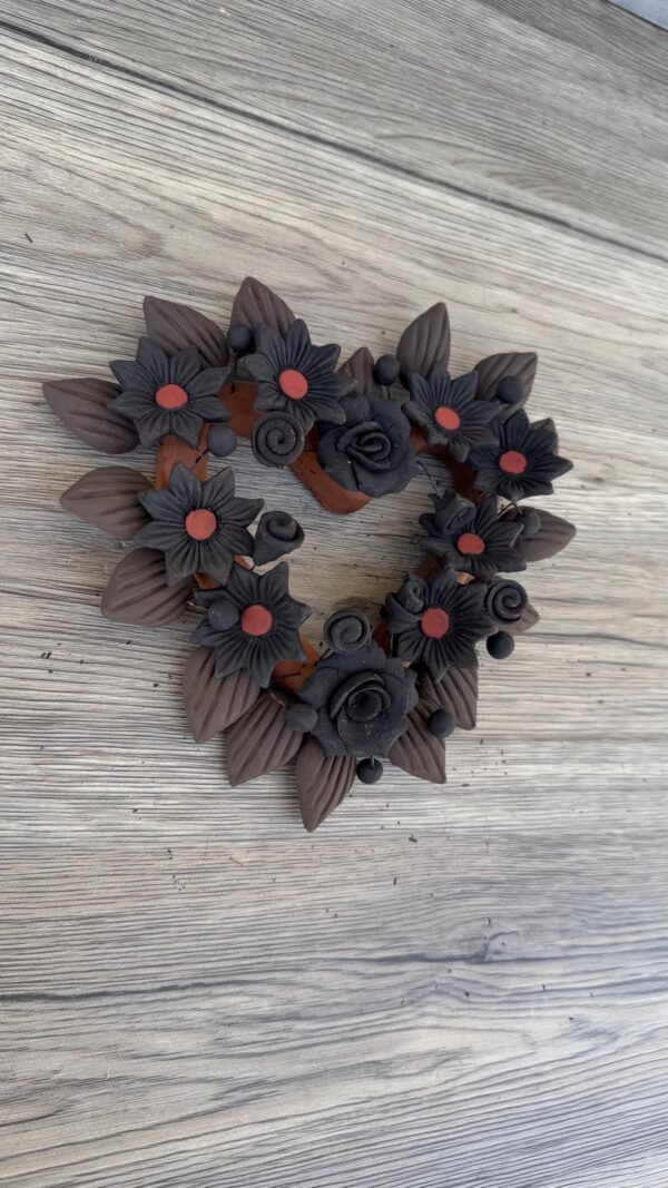 Filigrana Clay Heart Wall Hanging Ornament Artistic  Oaxaca México By Artisans Handmade Crafts, Home Decor Folk Art,  Pastillaje Technique - Image 2