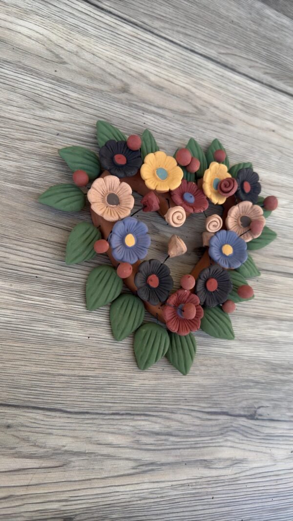 Filigrana Clay Heart Wall Hanging Ornament Artistic  Oaxaca México By Artisans Handmade Crafts, Home Decor Folk Art,  Pastillaje Technique - Image 2