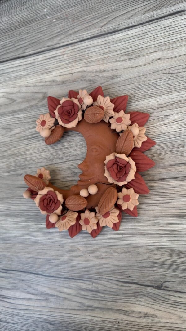 Filigrana Clay Moon Wall Hanging Ornament Artistic  Oaxaca México By Artisans Handmade Crafts, Home Decor Folk Art,  Pastillaje Technique - Image 2