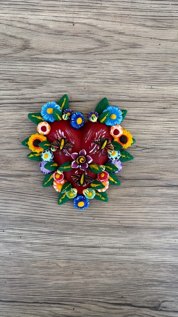 Mexican decoration, Mexican heart,  Heart wall hanging, Decorative heart, Rustic heart decor, Heart statue