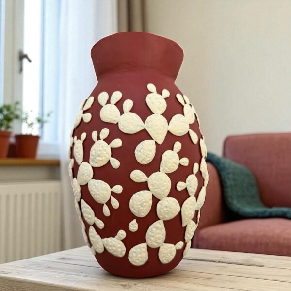 Embroidered Clay Vase From Oaxaca México Home Decor Handcrafted Jarron Barro Bordado Oaxaca Handmade Unique Designs From Artisans