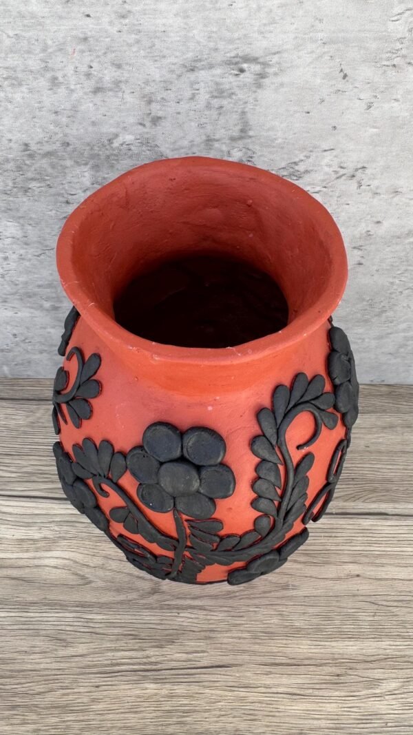 Embroidered Clay Vase From Oaxaca México Home Decor Handcrafted Jarron Barro Bordado Oaxaca Handmade Unique Designs From Artisans - Image 2