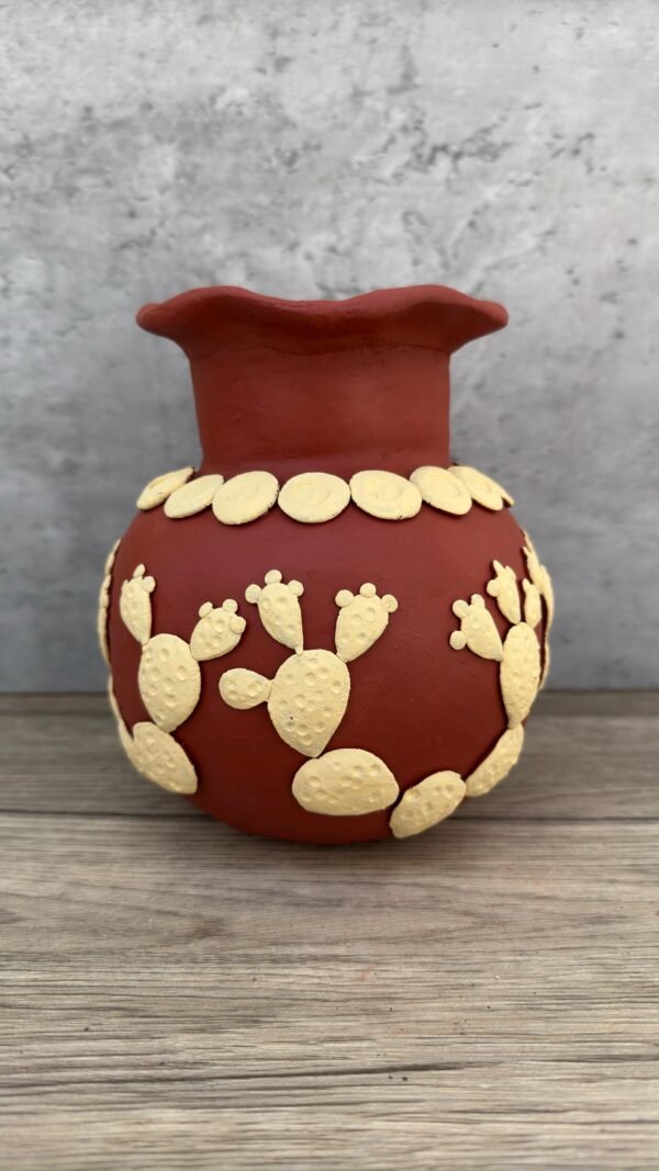 Embroidered Clay Vase From Oaxaca México Home Decor Handcrafted Jarron Barro Bordado Oaxaca Handmade Unique Designs From Artisans - Image 2