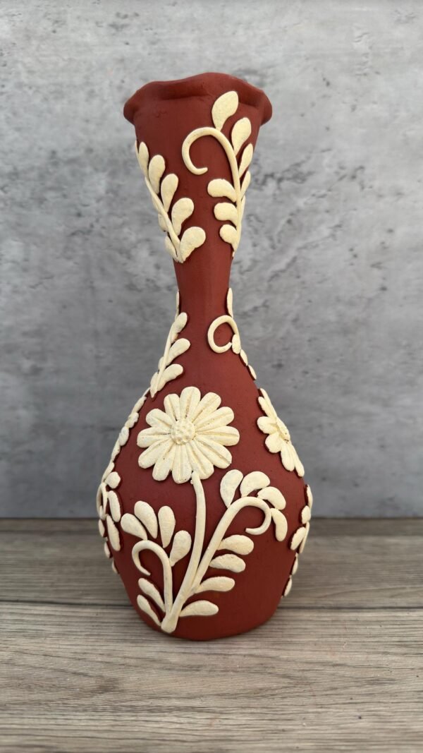 Embroidered Clay Vase From Oaxaca México Home Decor Handcrafted Jarron Barro Bordado Oaxaca Handmade Unique Designs From Artisans - Image 2