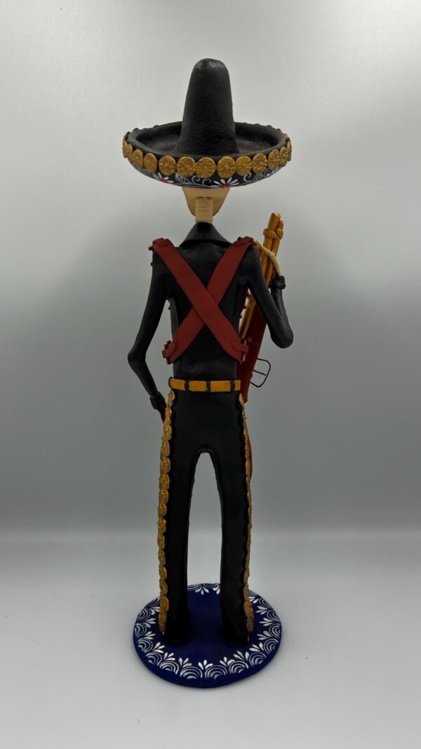 Elegant Catrín Skull  Doll, Michoacan Mexico Made by Artisans Day Of The Dead, Human Skeleton, Mexican Decorations, Sugar Skull 13” Tall - Image 3