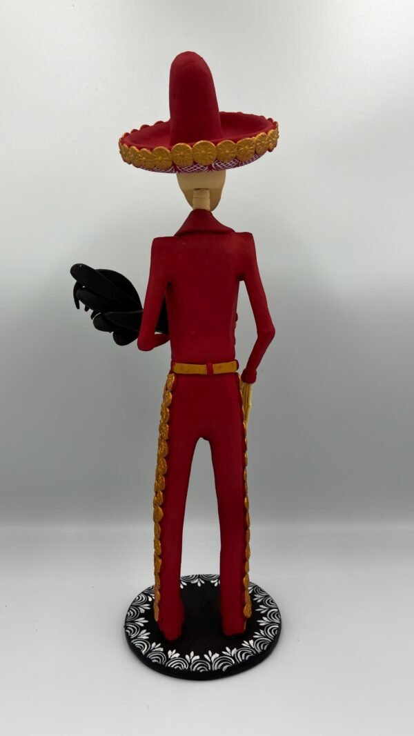 Elegant Catrín Skull  Doll, Michoacan Mexico Made by Artisans Day Of The Dead, Human Skeleton, Mexican Decorations, Sugar Skull 13” Tall - Image 5