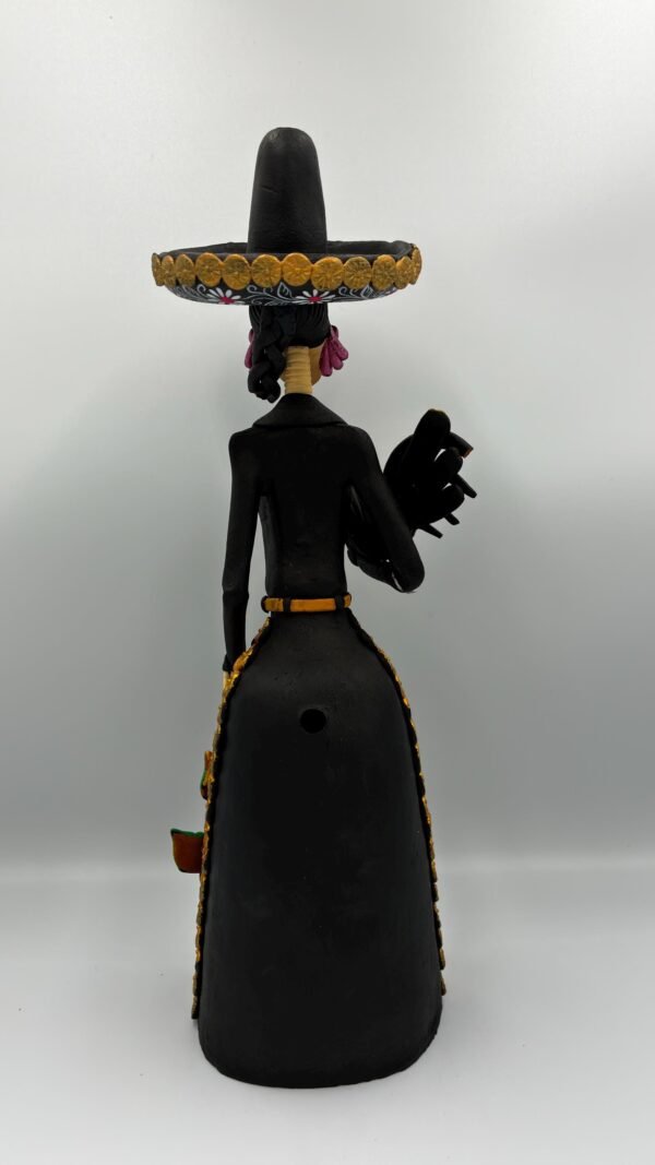 Catrina Skull Frida Kahlo Doll, Michoacan Mexico Made by Artisans Day Of The Dead, Human Skeleton, Mexican Decorations, Sugar Skull 13” Tall - Image 5