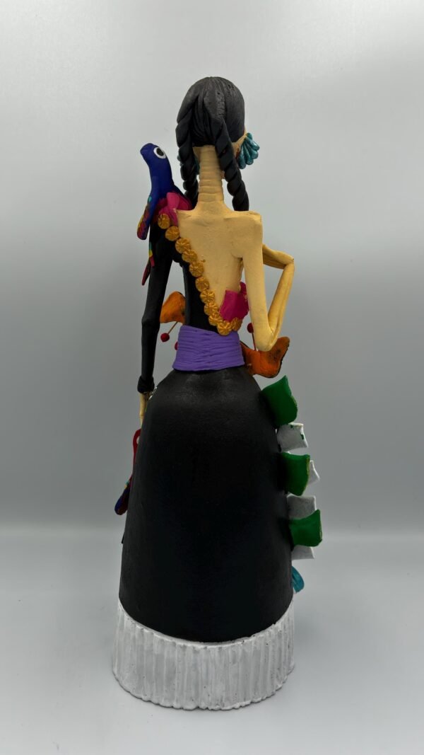 Catrina Skull Frida Kahlo Doll, Michoacan Mexico Made by Artisans Day Of The Dead, Human Skeleton, Mexican Decorations, Sugar Skull 13” Tall - Image 5